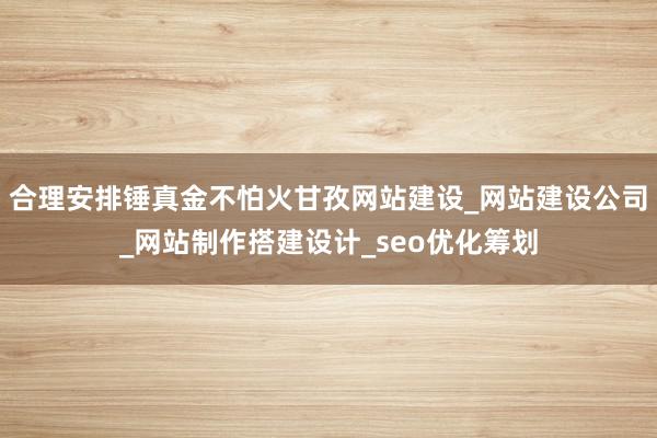 合理安排锤真金不怕火甘孜网站建设_网站建设公司_网站制作搭建设计_seo优化筹划